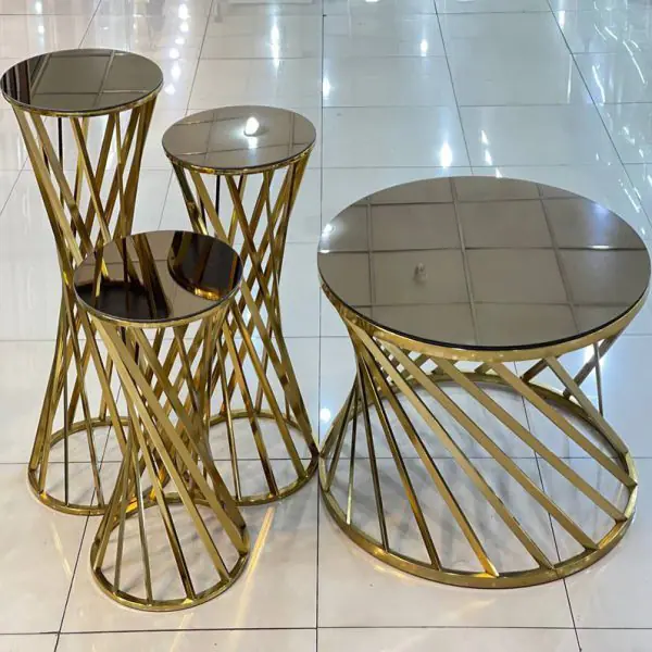 میز عسلی استیل ۳سایز مدل پیچ 2