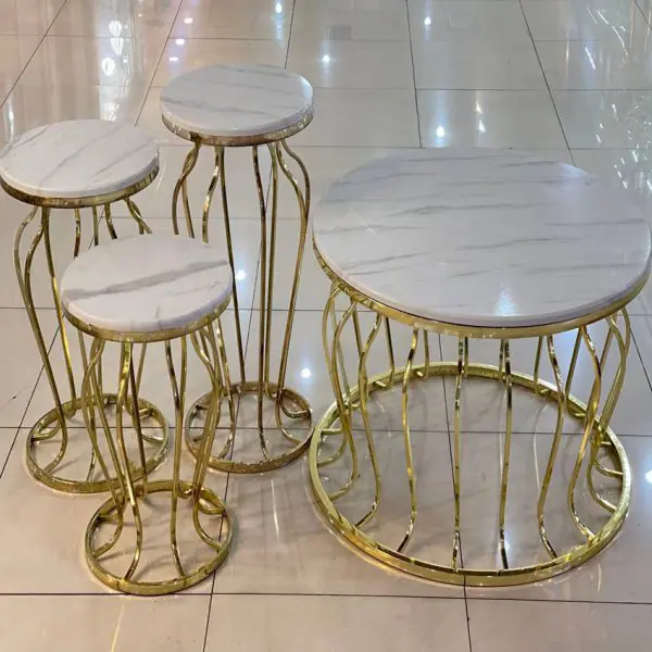 میز عسلی استیل ۳سایز مدل ناز