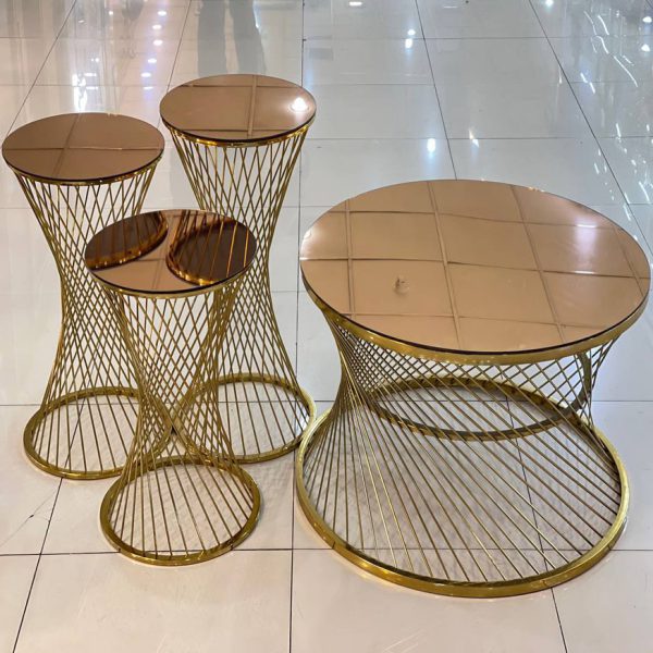 میز عسلی استیل ۳سایز مدل پیچ 3
