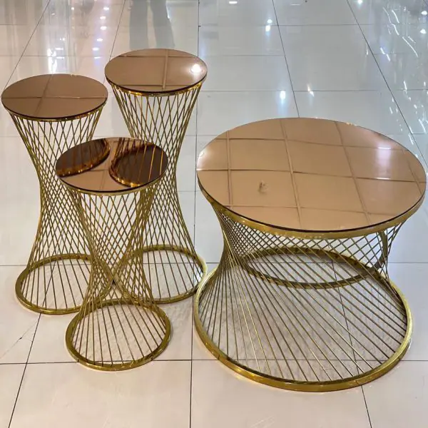 میز عسلی استیل ۳سایز مدل پیچ 3