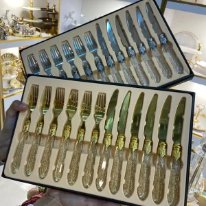 Jellveh 44 کاردو چنگال وارداتی دسته اکلیلی 5